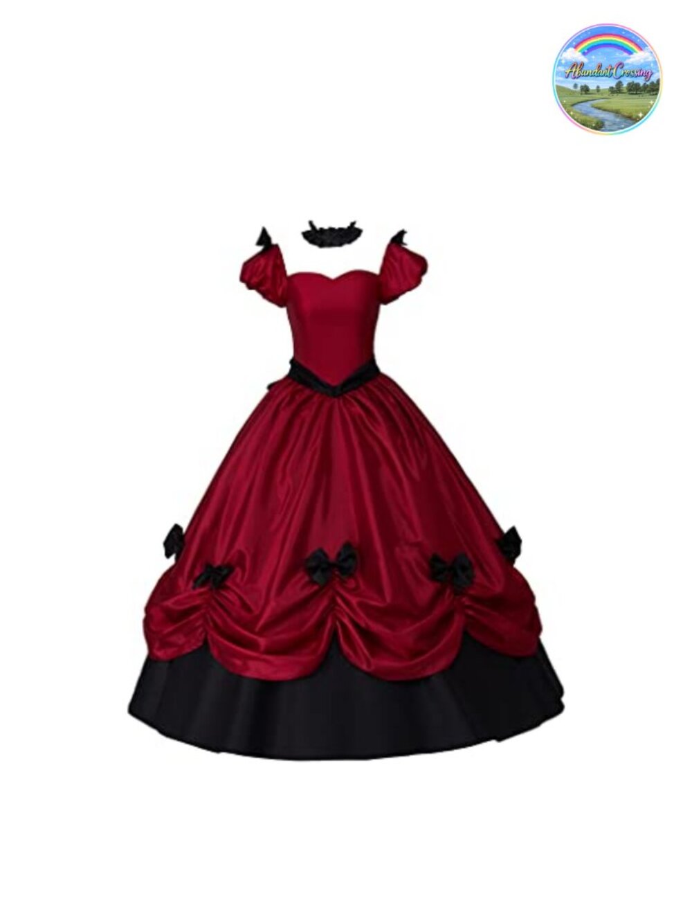 Victorian Gothic Lolita Ball Gown Puff Sleeve Maxi Dress Costume